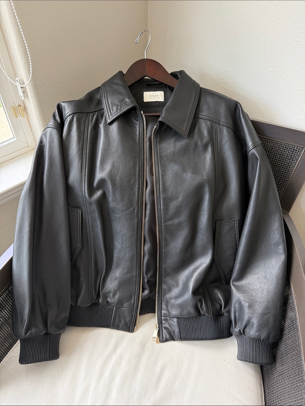 DISSH Hutton Black Leather Zip Jacket